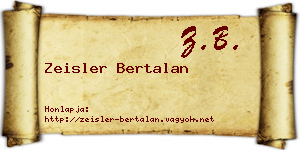 Zeisler Bertalan névjegykártya